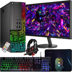 Dell Optiplex Small Desktop Computer (SFF) PC | Quad Core Intel i5 (3.2GHz) | 16GB DDR3 RAM | 512GB SSD | 24 Inch Monitor | RGB Gaming Keyboard & Mouse Headset | Windows 11 Pro (Renewed)