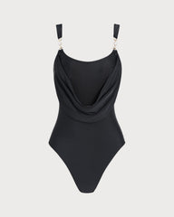 Black U Neck Bandeau One Piece