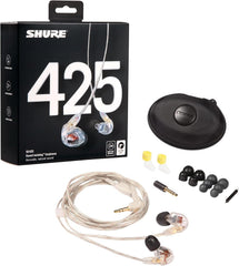 Shure SE425 PRO Wired Earbuds - Professional Sound Isolating Earphones with Detailed Sound Dual-Driver Hybrid Secure in-Ear Fit Detachable Cable Durable Quality Clear