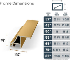 Pale Gold Scoop 65" Alloy Deco TV Frame - Compatible ONLY with Samsung The Frame TV and Pro TVs (Fits 2021-2026 LS03A LS03B LS03C LS03D LS03FA LS03FW)
