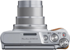 Canon PowerShot SX740 HS Digital Camera (Silver) – 20.3MP 40x Optical Zoom 4K UHD Video Wi-Fi & Bluetooth Compact Travel Point & Shoot (2956C001) + Bag + 64GB Memory Card
