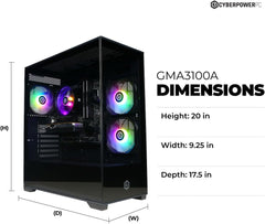 CYBERPOWERPC Gamer Master Gaming PC AMD Ryzen 5 5500 3.6GHz Radeon RX 6400 4GB 16GB DDR4 500GB PCIe Gen4 SSD WiFi Ready & Windows 11 Home (GMA3100A)