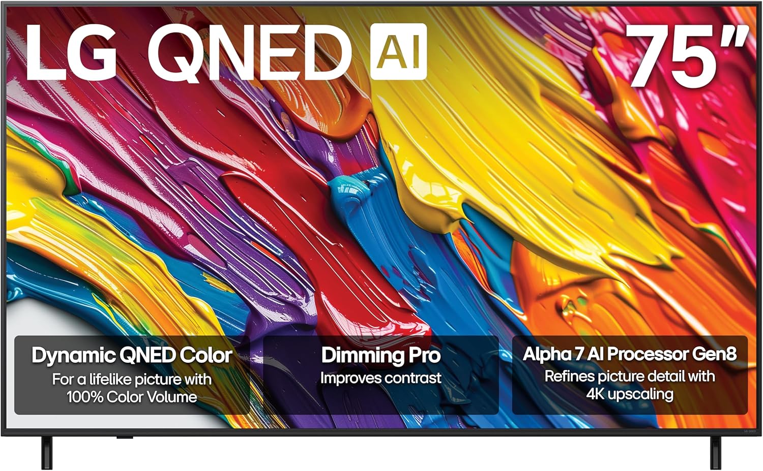 LG 75-Inch Class QNED AI 4K QNED82A Series Smart TV w/AI Sound HDR10 4K Super Upscaling Filmmaker Mode Wow Orchestra Alexa Built-in (75QNED82AUA 2025)