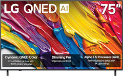 LG 75-Inch Class QNED AI 4K QNED82A Series Smart TV w/AI Sound HDR10 4K Super Upscaling Filmmaker Mode Wow Orchestra Alexa Built-in (75QNED82AUA 2025)