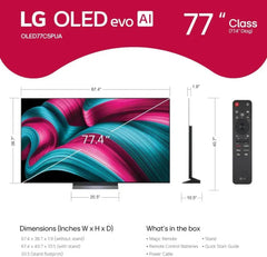 LG 77-Inch Class OLED evo C4 Series Smart TV 4K Processor Flat Screen with Magic Remote AI-Powered with Alexa Built-in (OLED77C4PUA 2024) (Renewed)