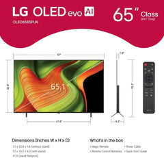LG 65-Inch Class OLED B4 Series Smart TV 4K Processor Flat Screen with Magic Remote AI-Powered with Alexa Built-in (OLED65B4PUA 2024) (Renewed)