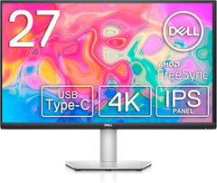 Dell S2722QC Monitor - 27 inch 4K USB-C UHD (3840 x 2160) Display 60Hz Refresh Rate 8MS Grey-to-Grey Response Time Built-in Dual 3W Speakers 1.07 Billion Colors - Platinum Silver