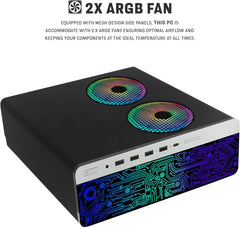 TechMagnet HP G4 Desktop Computer PC AMD Pro A10-9700 R7 8GB RAM 256GB SSD 24 Inch Curved Monitor RGB Speaker RGB Keyboard with AI-Enabled Copilot Key Mouse 2X ARGB Fan WiFi Windows 11 Pro (Renewed)