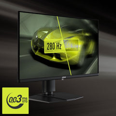 msi MAG 271QP QD-OLED X28 27-inch 2560 x 1440 (QHD) Gaming Monitor 280Hz Adaptive-Sync HDR Ready HDMI VGA Port VESA Mountable Tilt 4-Side Slim Bezel 0.03ms Black