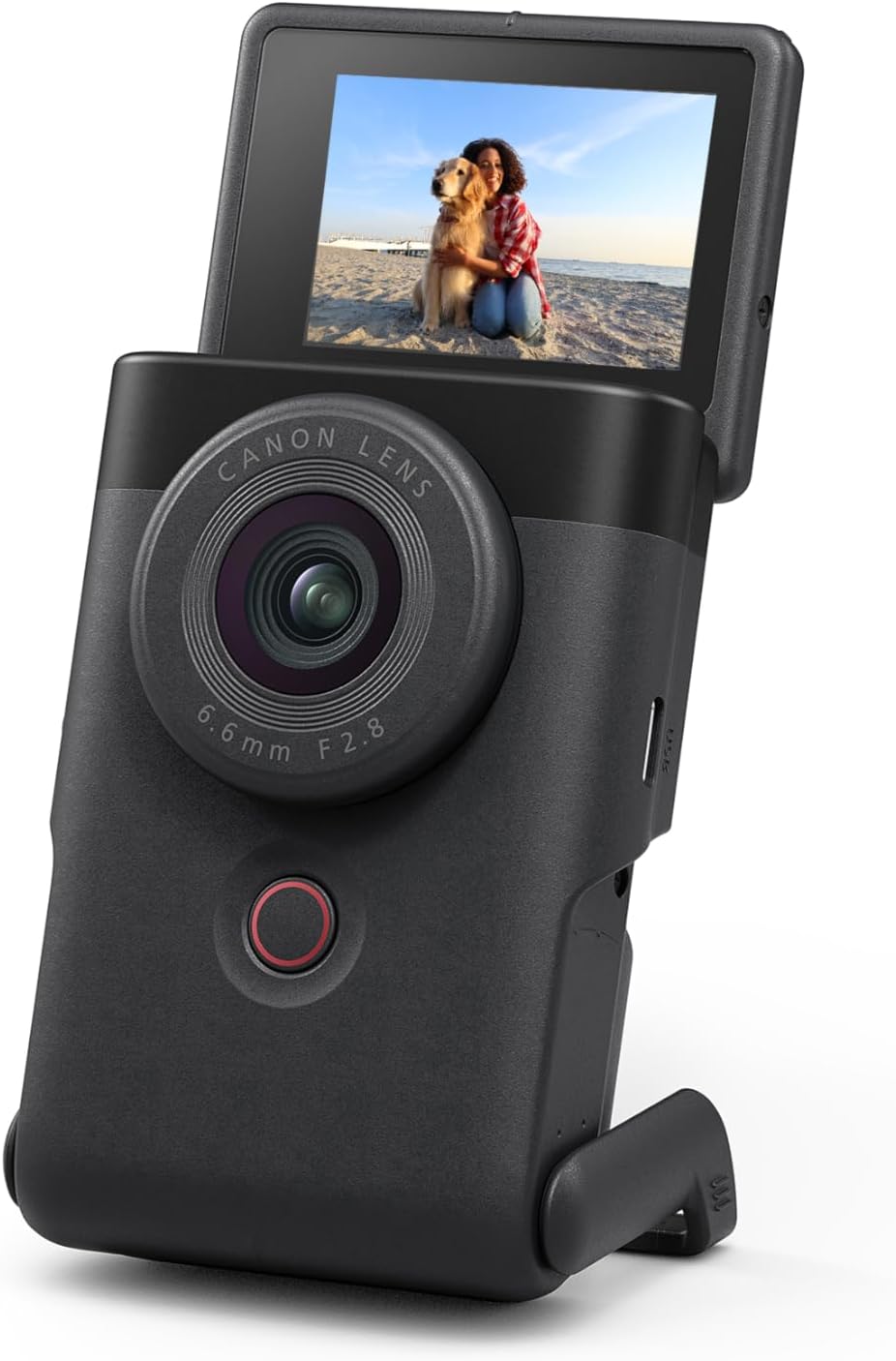Canon PowerShot V10 Compact Vlogging Camera 1" CMOS Sensor 4K Video Streaming Built‑in Wide‑Angle Zoom Lens Flip‑LCD & Stereo Mic Image Stabilization Creator Studio in Your Pocket Black