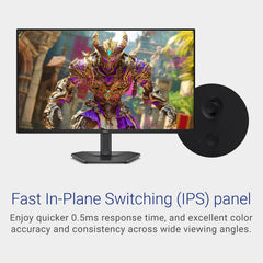 Dell 27 240Hz Gaming Monitor - SE2726HG - 27-inch FHD (1920x1080) 240Hz Display in-Plane Switching (IPS) Technology AMD FreeSync Premium TÜV 3-Star 2X HDMI DisplayPort 1.4 Tilt
