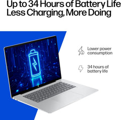 HP OmniBook 5 16 inch Next Gen AI PC 2K Touchscreen Snapdragon X Plus X1P-42-100 16 GB RAM 512 GB SSD Qualcomm Adreno GPU Windows 11 Home Glacier Silver 16-fb0000nr