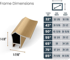 Pale Gold Prismatic 55" Alloy Deco TV Frame - Compatible ONLY with Samsung The Frame TVs (Fits 2021-2026 LS03A LS03B LS03C LS03D LS03FA)