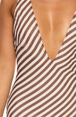 Cornell Brown Stripe Maxi Dress