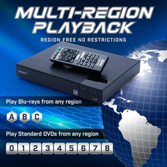 Region Free Blu-ray Player Compatible with Sony BDP-S1700 Multi Region Code Free | Blu-ray Regions A B C | DVD Regions 0-8 with Dynastar 6FT HDMI Bundle