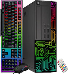 Dell Optiplex Small Desktop Computer (SFF) PC | Quad Core Intel i5 (3.2GHz) | 16GB DDR3 RAM | 512GB SSD | 24 Inch Monitor | RGB Gaming Keyboard & Mouse Headset | Windows 11 Pro (Renewed)