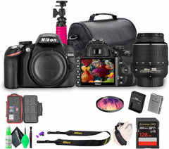 Nikon D3200 24.2MP DSLR Camera Kit with 18-55mm VR Zoom Lens – Full HD 1080p Video Capture Fast 11-Point Autofocus System + 128GB Memory Card + Protective Memory Card Case + Camera Bag + More