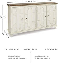 Signature Design by Ashley Roranville French Country Accent Cabinet or Server, White