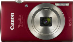Canon PowerShot ELPH 180 Digital Camera Bundle (Red) Compact Point and Shoot with Optical Zoom | Easy Controls Lightweight Design for Travel Family and Everyday Photography with Case and 64GB Card