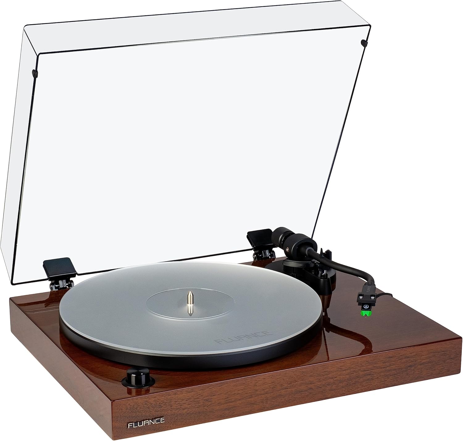 Fluance RT81+ Elite High Fidelity Vinyl Turntable Record Player Audio Technica VM95E Cartridge Anti-Resonant Platter Acrylic Mat Phono Preamp Wood Plinth Adjustable Isolation Feet - Natural Walnut
