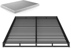 Zinus Victor 4 Inch Quick Lock Box Spring / Mattress Foundation / Built-to-Last Metal Structure / Low Profile / Easy Assembly, King, White