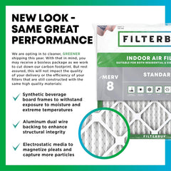 Filterbuy 12x36x4 Air Filter MERV 8 Essential Dust & Allergy Defense (12-Pack), Electrostatic Pleated HVAC AC Furnace Filters Replacement, Made in USA (Actual Size: 11.50 x 35.50 x 3.63)