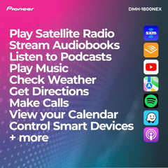 Pioneer DMH-1800NEX 6.8" Double-Din Digital Multimedia Receiver - Built in Bluetooth Wired Apple CarPlay and Android Auto Touchscreen Rear Camera Input