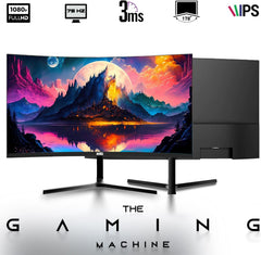 TechMagnet HP G4 Desktop Computer PC AMD Pro A10-9700 R7 8GB RAM 256GB SSD 24 Inch Curved Monitor RGB Speaker RGB Keyboard with AI-Enabled Copilot Key Mouse 2X ARGB Fan WiFi Windows 11 Pro (Renewed)