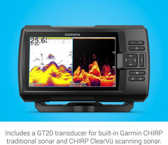 Garmin Striker Vivid 7cv U.S. with GT20-TM Transducer - Easy-to-Use 7-inch Color Fishfinder and Sonar Transducer Vivid Scanning Sonar Color Palettes (010-02552-00)