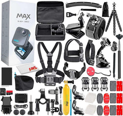 GoPro MAX 360 (2025) HD Video Waterproof Action Camera - with 50 Piece Accessory Kit | Dual-Lens 5.6K Spherical Video 1/4-20 Mounting System Vlogging and VR Content Creation