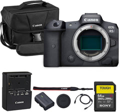 Canon EOS R5 Mirrorless Camera – 45MP Full-Frame RF Camera with 8K Video IBIS Dual Pixel AF II & 20fps Burst Shooting (4147C002) + 64GB Memory Card + Canon Shoulder Bag