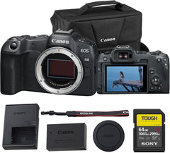 Canon EOS R8 Full-Frame Mirrorless Camera – 24.2MP 4K60p Video Dual Pixel AF II Wi-Fi Lightweight Body – Body Only (5803C002) + 64GB Memory Card + Canon Shoulder Bag