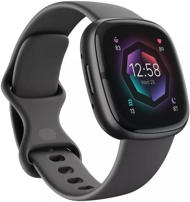 Fitbit Sense 2 Advanced Health and Fitness Smartwatch with Tools to Manage Stress and Sleep ECG App SpO2 24/7 Heart Rate and GPS Shadow Grey/Graphite One Size (S & L Bands Included)