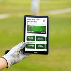 Pinned Golf Portable GPS Tablet - The Caddie - Magnetic Weatherproof Touchscreen FCB Distances - Golf Caddy 45 000 Course Maps - Gifts for Men - Gray
