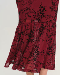 Red Floral Sleeveless Maxi Dress