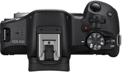 Canon EOS R50 Mirrorless Camera with 18-45mm Lens (Black) Bundle with 64GB Memory Card + Canon 200ES EOS Shoulder Bag (3 Items)