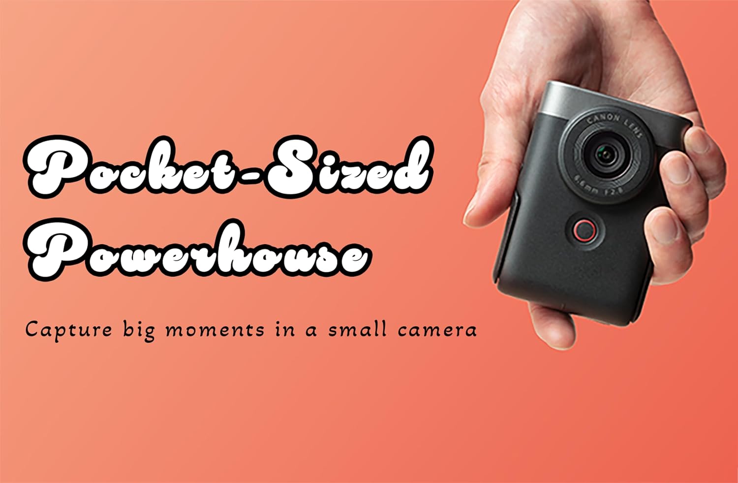 Canon PowerShot V10 Compact Vlogging Camera  1" CMOS Sensor  4K Video Streaming  Built‑in Wide‑Angle Zoom Lens  Flip‑LCD & Stereo Mic  Image Stabilization  Creator Studio in Your Pocket  Black