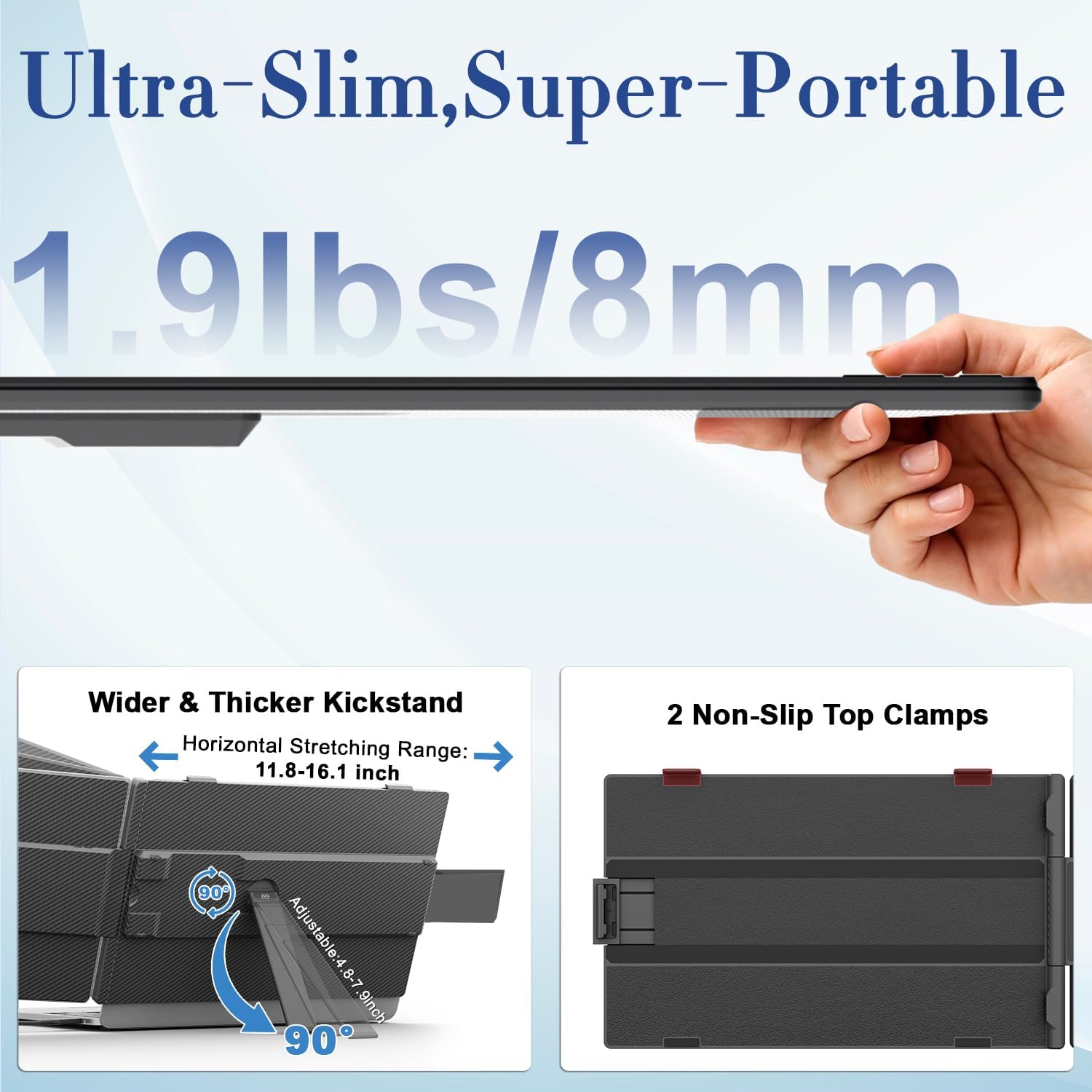 Teamgee 14 Inch Laptop Screen Extender  1080P FHD Laptop Monitor Extender  Portable Monitor for Laptops 13-17.3" with USB-C/HDMI Port  Plug & Play for Windows/Mac/Android/Switch/PS5