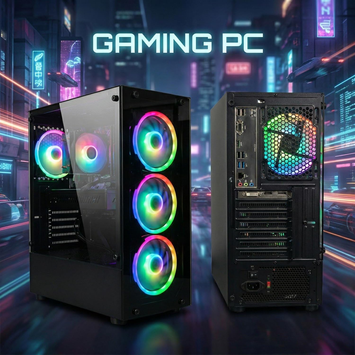STGAubron Gaming PC Desktop Computer  Intel Core i7-6700 up to 4.0G  GeForce RTX 2060S 8G  32GB DDR4  1TB SSD  WiFi 6  BT 5.0  RGB Fan x4  Windows 11 Home