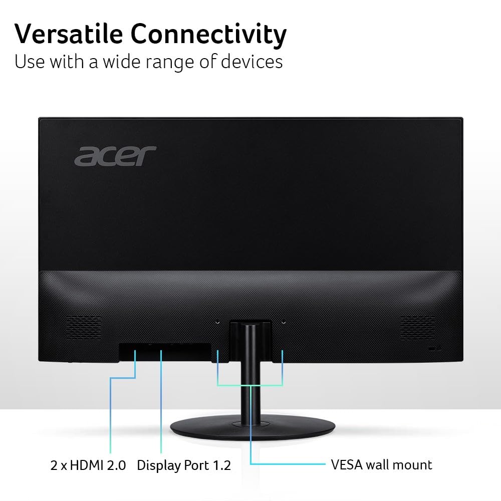 acer SB272U Ebiip 27" WQHD 2560x1440 IPS Zero-Frame Gaming Office Monitor | AMD FreeSync Technology | Ultrathin Stylish Design | 100Hz | 1ms VRB | Low Blue Light | Display Port & 2 x HDMI 2.0 Ports