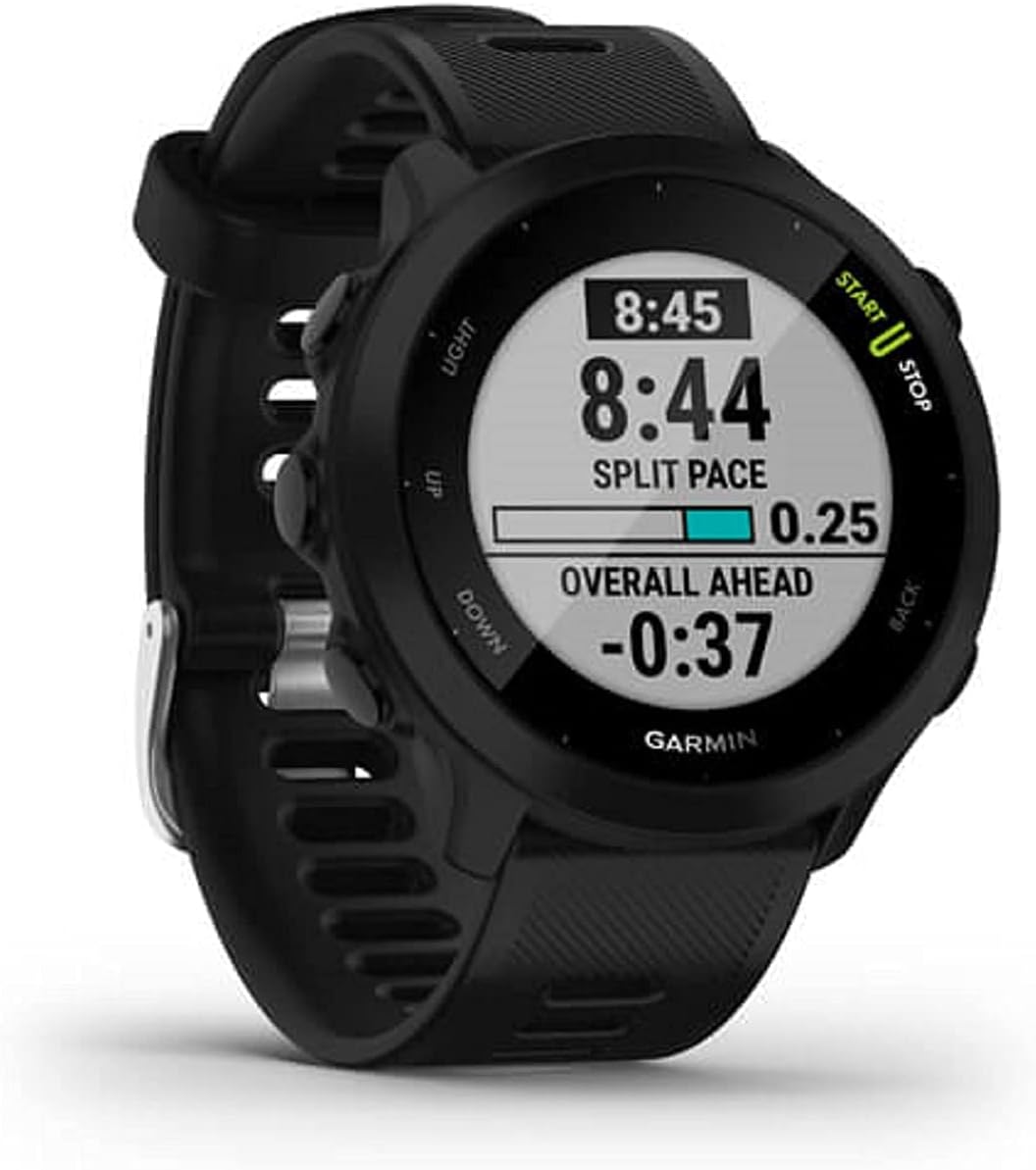 Garmin Forerunner 55  GPS Running Watch with Daily Suggested Workouts  Up to 2 weeks of Battery Life  Black (Renewed)