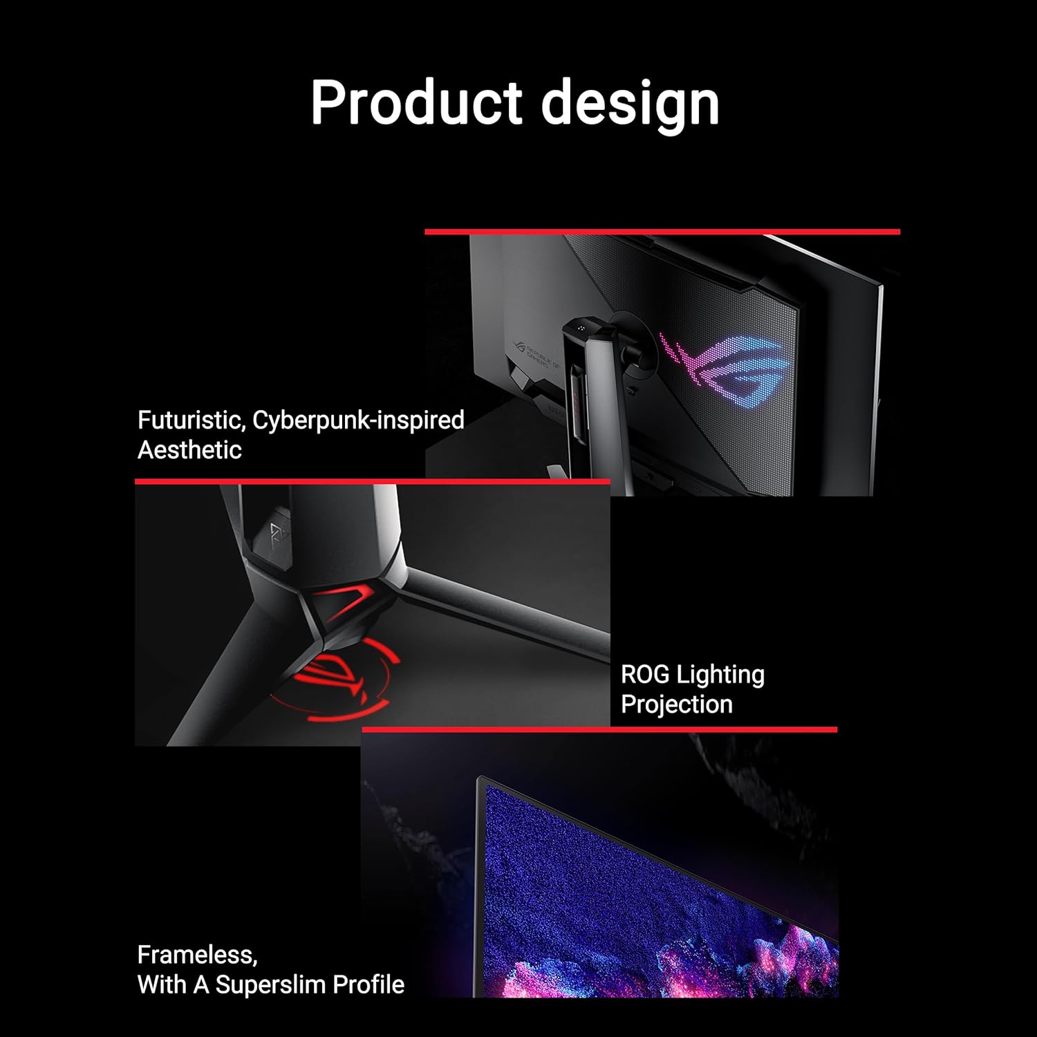 ASUS ROG Swift 32” 4K OLED Gaming Monitor (PG32UCDM) - UHD (3840 x 2160)  QD-OLED  240Hz  0.03ms  G-SYNC Compatible  Custom Heatsink  Graphene Film  99% DCI-P3  True 10-bit  90W USB-C