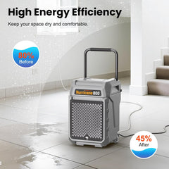 Abestorm 170 Pints Commercial Dehumidifiers with Pump & Drain Hose, Portable Industrial Dehumidifier for Water Damage Restoration, Basements, Warehouses - Covers Up to 2,100 Sq.Ft - 5-Year Warranty