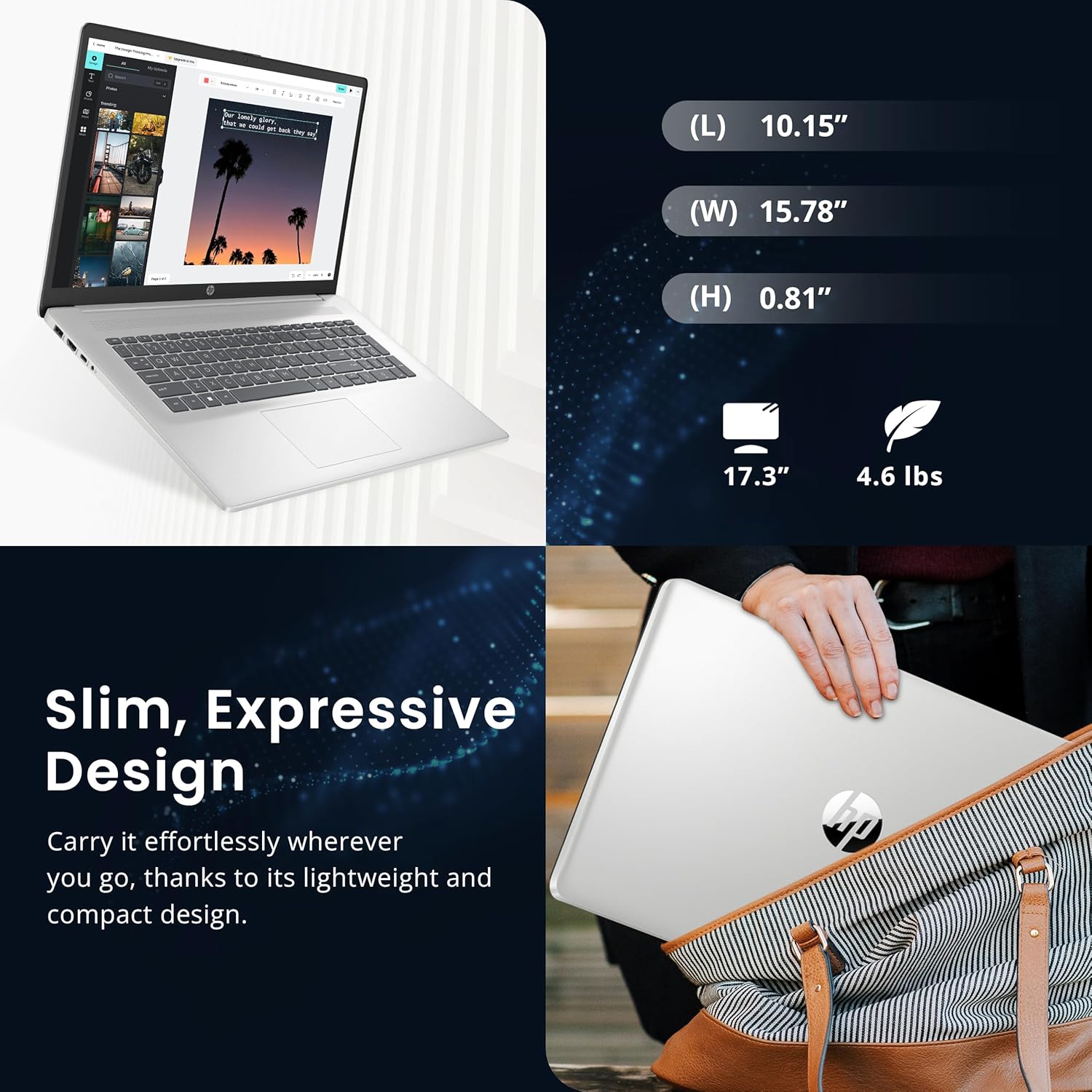 HP 17.3" FHD IPS Anti-Glare Laptop  Intel 7-150U  32GB RAM  3TB Storage (2TB SSD & 1TB Docking Station Set)  Intel Graphics  Num Pad  Wi-Fi 6  1080p Webcam  Fast Charge  Windows 11 Home  Silver