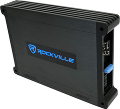 Rockville DBM12 2000W Peak/500W RMS Mono 2-Ohm Marine Amplifier  Waterproof Covers  Bass Remote  Class-D Power  Designed for Boat Audio Systems