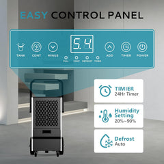 EUHOMY 160 Pints Commercial Dehumidifier for Basement,Large Dehumidifier for Basement With Drain Hose,Timer and 4 Wheels,Industrial Dehumidifiers for Flood Repair,Drying Basement,Warehouse and Factory
