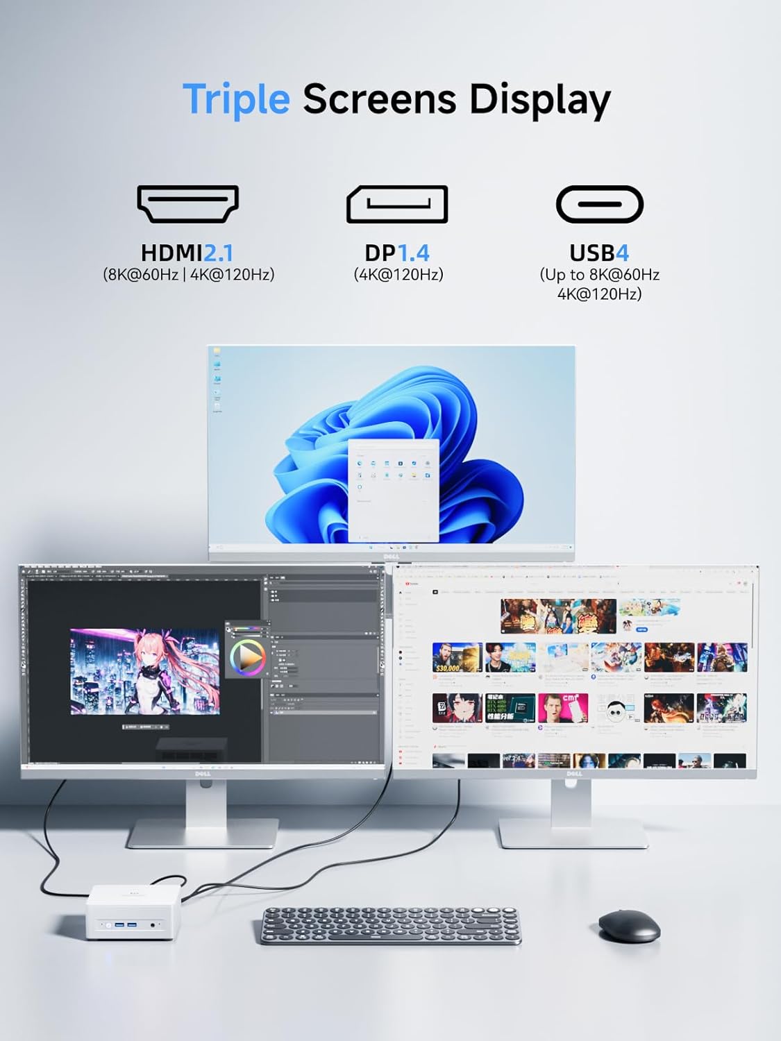 MINISFORUM UM880 Plus Mini PC Barebone AMD Ryzen 7 8845HS(8C/16T  Up to 5.1GHz)  Mini Computers Without RAM/SSD/OS  HDMI/DP/USB4 Video Output  OCuLink  2.5G LAN  5xUSB Port  Radeon 780M Graphics