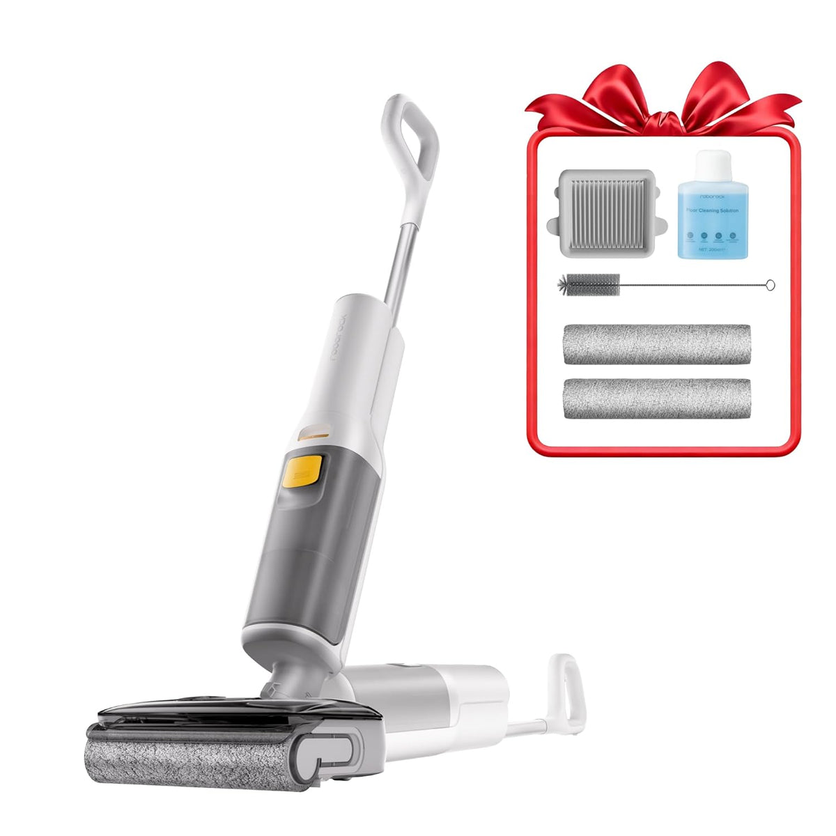 roborock F25 GT Set Wet Dry Vacuum Mop, Wet Dry Vacuum Cleaner Cordless, 20000Pa Floor Cleaner Machine for Tile Hard Floor, 194°F Self Cleaning Mop Combo with 180° Lie-Flat, 2 Extra Roller Brush