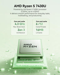 KAMRUI Mini PC  E3B 32GB RAM 512GB SSD Mini Gaming Computers AMD Ryzen 5 7430U Micro Desktop Computer (Max 4.3GHz 6C/12T  Beat 5650U)  Small PC Support WiFi 6  BT5.2  Triple Display for Office Home