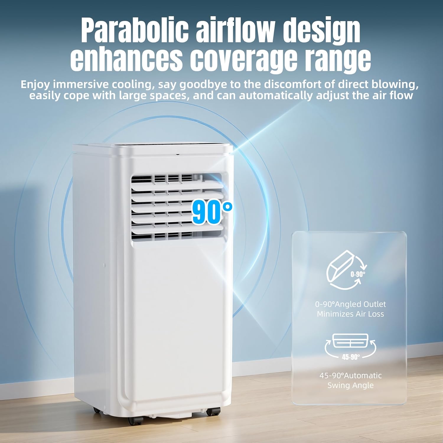 AKIRES 10000 BTU Portable Air Conditioners,3-IN-1 Portable AC Unit With Fan & Dehumidifier,Remote Control,24H Timer,Sleep Modes,Cools Room Up To 450 sq.ft,Suitable for Bedroom,Room, Office,Apartment